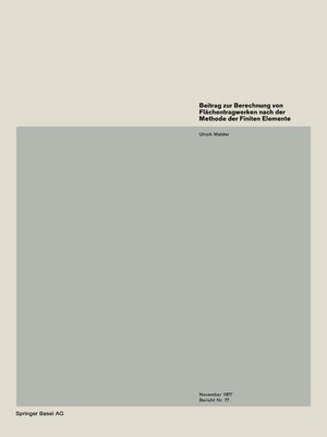 cover image of Beitrag zur Berechnung von Flächentragwerken nach der Methode der Finiten Elemente